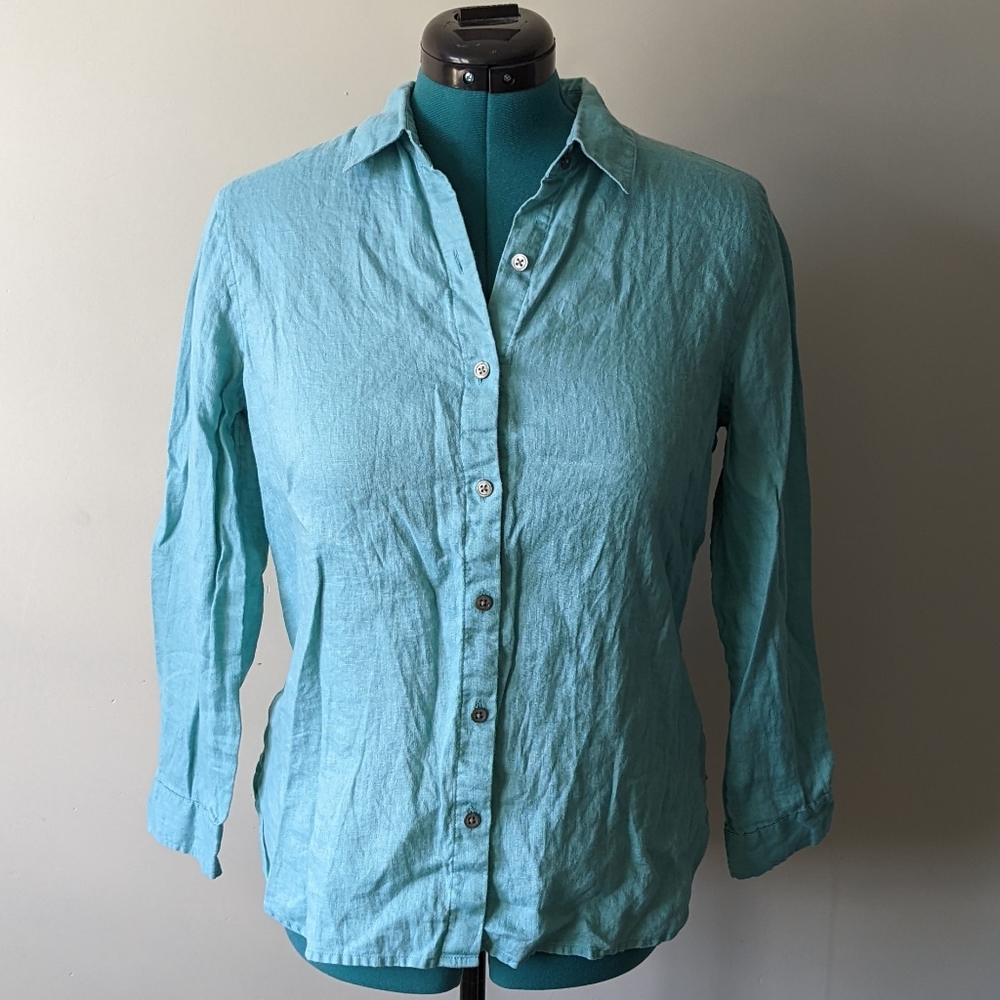 J.Jill 100% linen Button Down Top